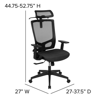 Flash Furniture Layla Ergonomic Mesh Swivel Office Chair, Black (H28091KYBK)
