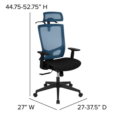 Flash Furniture Layla Ergonomic Mesh Swivel Office Chair, Blue/Black (H28091KYBL)