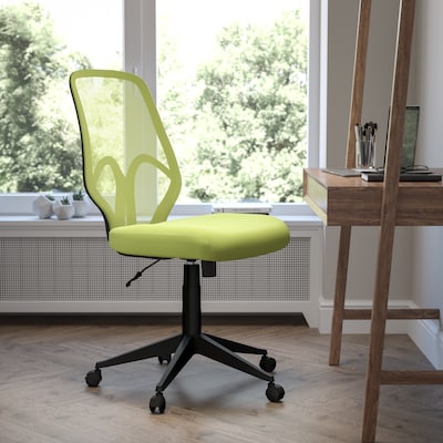 Flash Furniture Salerno Series Armless Ergonomic Mesh Swivel High Back Office Chair, Green (GOWY193A