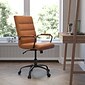 Flash Furniture Whitney Ergonomic LeatherSoft Swivel Mid-Back Executive Office Chair, Brown/Black (GO2286MBRBK)