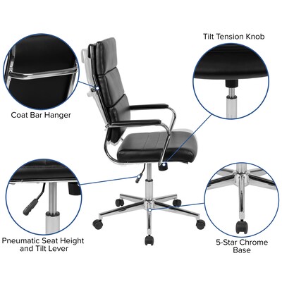 Flash Furniture Hansel LeatherSoft Swivel High Back Executive Office Chair, Black (BT20595H2BK)