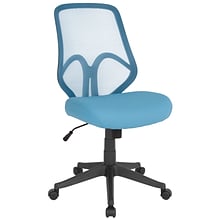 Flash Furniture Salerno Series Armless Ergonomic Mesh Swivel High Back Office Chair, Light Blue (GOW