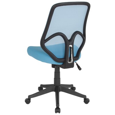 Flash Furniture Salerno Series Armless Ergonomic Mesh Swivel High Back Office Chair, Light Blue (GOWY193ALTBL)