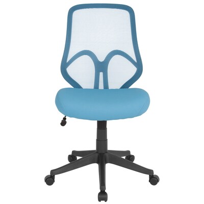 Flash Furniture Salerno Series Armless Ergonomic Mesh Swivel High Back Office Chair, Light Blue (GOWY193ALTBL)