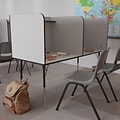 Flash Furniture 70W Stand-Alone Double Study Carrel with Top Shelf, Nebula Grey (MTM6222DSCGRY)