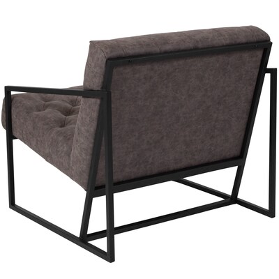 Flash Furniture Hercules Madison Series LeatherSoft Retro Tufted Lounge Chair, Gray (ZB8522GY)
