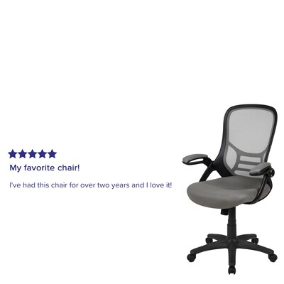 Flash Furniture Porter Ergonomic Mesh Swivel High Back Office Chair, Light Gray/Black (HL00161BKGY)