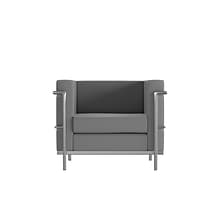 Flash Furniture Hercules Regal Series LeatherSoft Reception Chair, Gray (ZBREG8101CHGY)