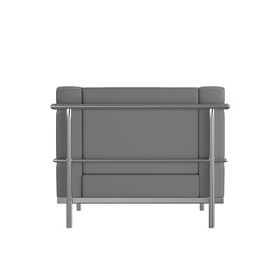 Flash Furniture Hercules Regal Series LeatherSoft Reception Chair, Gray (ZBREG8101CHGY)