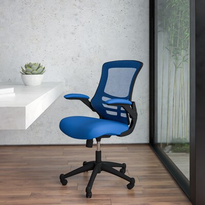 Flash Furniture Kelista Ergonomic Mesh Swivel Mid-Back Task Office Chair, Blue (BLX5MBLUE)