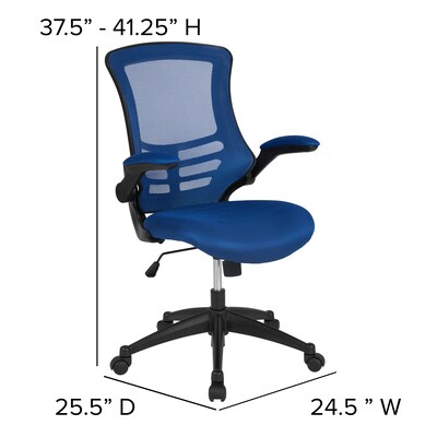 Flash Furniture Kelista Ergonomic Mesh Swivel Mid-Back Task Office Chair, Blue (BLX5MBLUE)