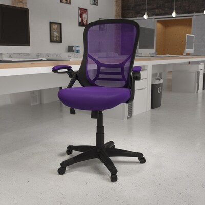 Flash Furniture Porter Ergonomic Mesh Swivel High Back Office Chair, Purple/Black (HL00161BKPUR)