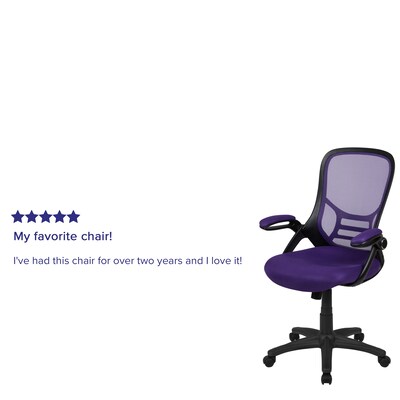 Flash Furniture Porter Ergonomic Mesh Swivel High Back Office Chair, Purple/Black (HL00161BKPUR)