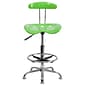 Flash Furniture Chrome Low Back Drafting Stool With Tractor Seat, Vibrant Apple Green