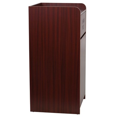 Flash Furniture Wood Tray Top Trash Can, Mahogany