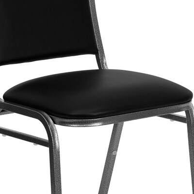 Flash Furniture HERCULES Series Vinyl Vein Frame Banquet Stack Chair, Black (4NG108SVBKVYL)