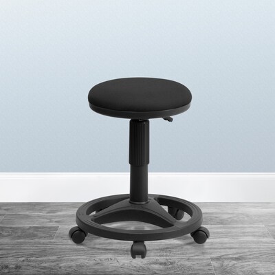 Flash Furniture Fabric Ergonomic Stool With Foot Ring, Black (WL905DG)