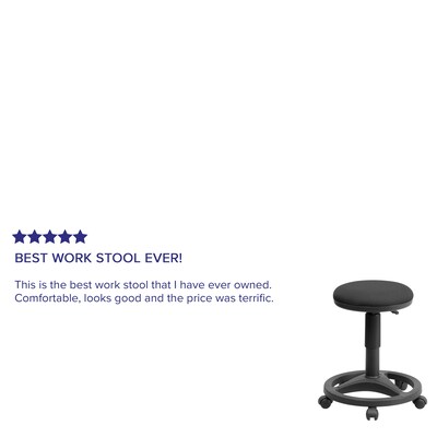 Flash Furniture Fabric Ergonomic Stool With Foot Ring, Black (WL905DG)