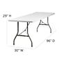 Flash Furniture 29"H x 96"L X 30"D Granite Plastic Folding Table, White