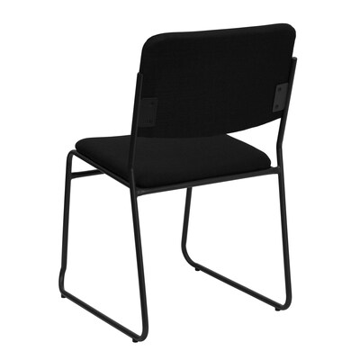 Flash Furniture HERCULES Series Fabric Stacking Chair with Sled Base, Black (XU8700BLKB30)