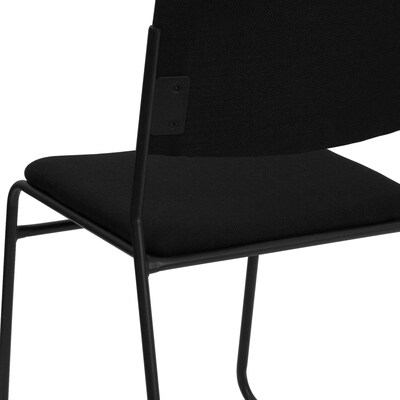 Flash Furniture HERCULES Series Fabric Stacking Chair with Sled Base, Black (XU8700BLKB30)