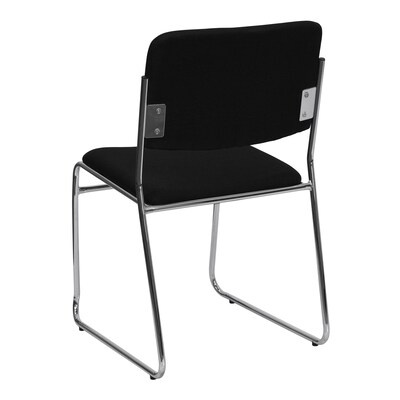 Flash Furniture HERCULES Series Fabric Stacking Chair with Sled Base, Black/Chrome (XU8700CHRBK)