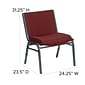 Flash Furniture Hercules Series 1000lb Capacity Big and Tall Extra-Wide Fabric Stack Chair; Burgundy