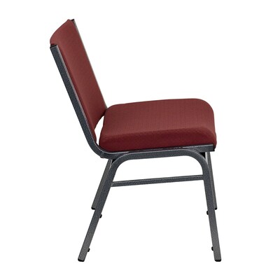 Flash Furniture Hercules Series 1000lb Capacity Big and Tall Extra-Wide Fabric Stack Chair; Burgundy