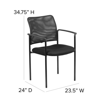 Flash Furniture Jana Mesh Stackable Side Chair with Arms, Black (GO5162)