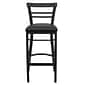 Flash Furniture HERCULES Series Traditional Metal Two-Slat Ladder Back Restaurant Barstool, Black (XU6R9BLADBARBKV)