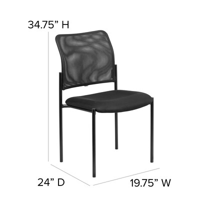 Flash Furniture Mesh Comfortable Stackable Steel Side Chair, Black (GO5152)