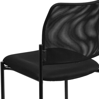 Flash Furniture Mesh Comfortable Stackable Steel Side Chair, Black (GO5152)