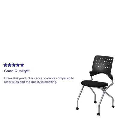 Flash Furniture Galaxy Fabric Accent Chair, Silver Powder Coated Frame (WLA224V)