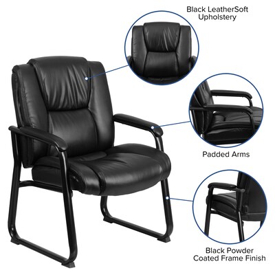 Flash Furniture Leather Guest Chair, Black (GO2138)