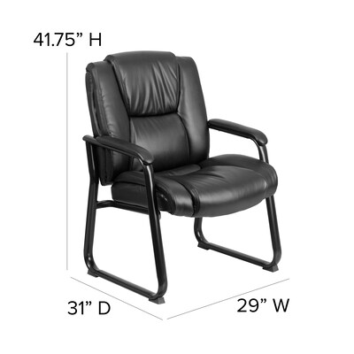 Flash Furniture Leather Guest Chair, Black (GO2138)