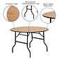 Flash Furniture 30 1/4"H x 48"L x 48"D Wood Folding Banquet Table