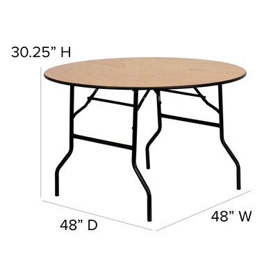 Flash Furniture Furman Folding Table, 48" x 48", Natural (YTWRFT48TBL)