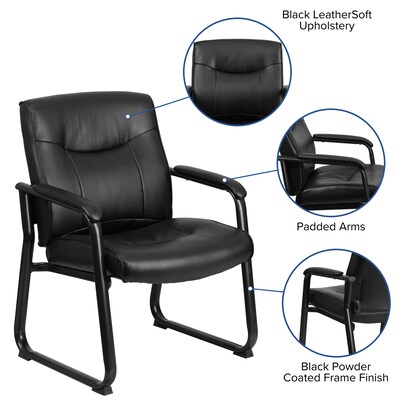 Flash Furniture HERCULES Faux Leather Reception Chair, Black (GO2136)