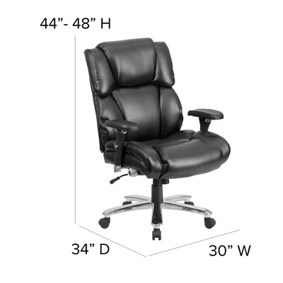 Flash Furniture HERCULES Series LeatherSoft Swivel 24/7 Intensive Use Big & Tall Executive Office Chair, Black (GO2149LEA)