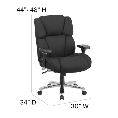 sh Furniture HERCULES Series Fabric Swivel 24/7 Intensive Use Big & Tall Executive Office Chair, Black (GO2149)