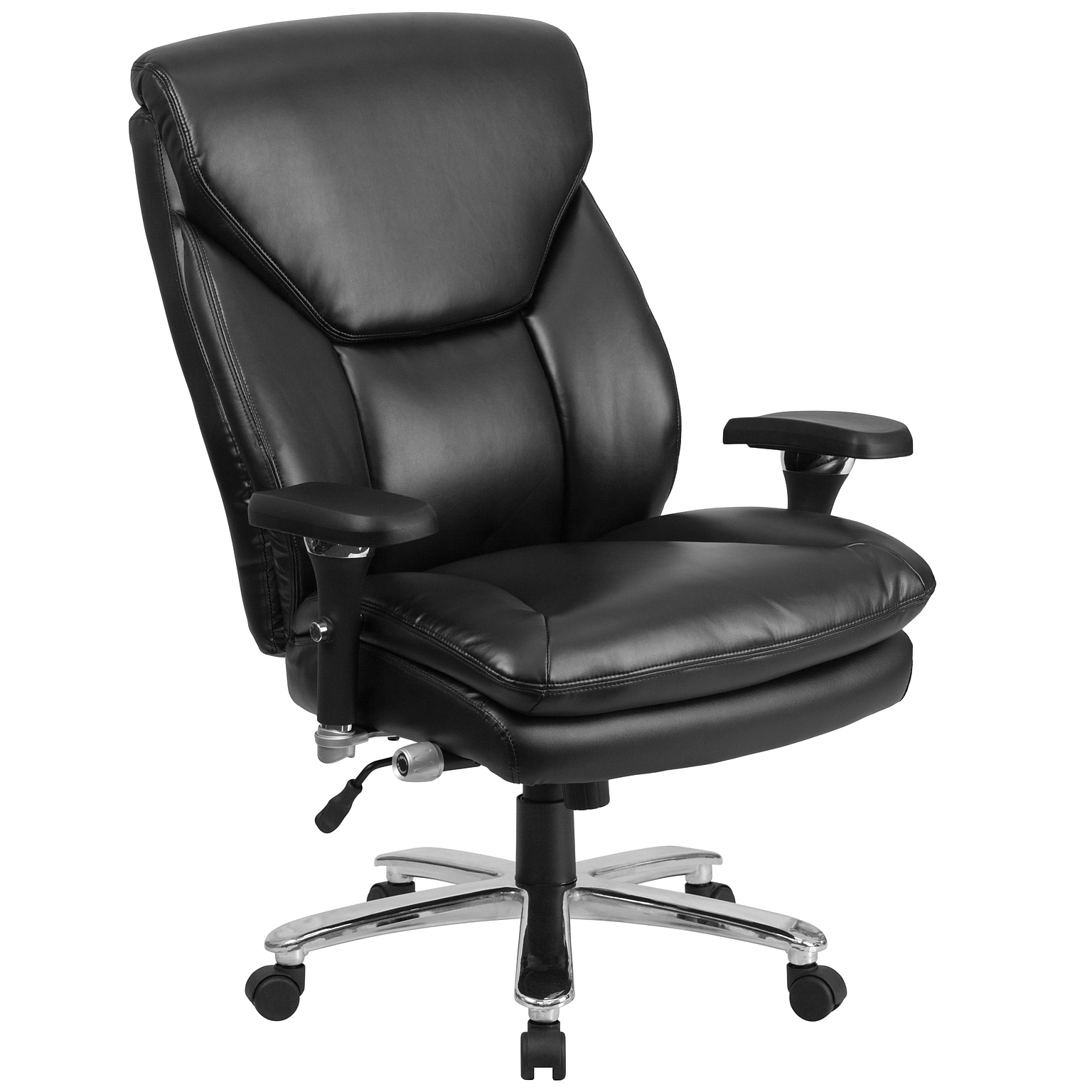 Flash Furniture HERCULES Series Ergonomic LeatherSoft Swivel 24/7 Intensive Use Big & Tall Office Chair, Black (GO2085LEA)