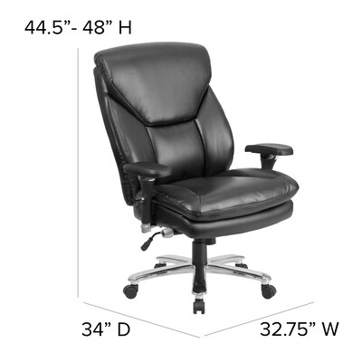 Flash Furniture HERCULES Series Ergonomic LeatherSoft Swivel 24/7 Intensive Use Big & Tall Office Chair, Black (GO2085LEA)