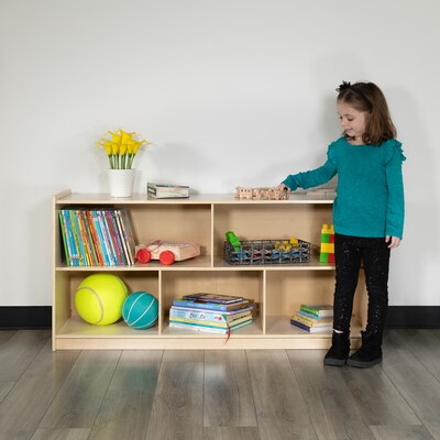 Flash Furniture 24"H x 48"L Wooden 5 Section School Classroom Storage Cabinet, Natural (MKSTRG006)