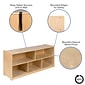 Flash Furniture 24"H x 48"L Wooden 5 Section School Classroom Storage Cabinet, Natural (MKSTRG006)