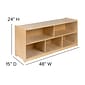 Flash Furniture 24"H x 48"L Wooden 5 Section School Classroom Storage Cabinet, Natural (MKSTRG006)