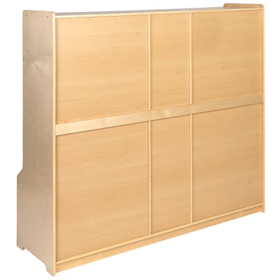 Flash Furniture 48"H x 48"L Wooden 5 Section School Coat Locker, Natural (MKLCKR001)