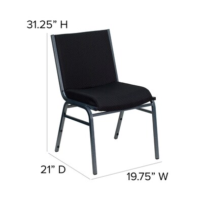 Flash Furniture HERCULES Series Fabric Stack Chair, Black Dot (XU60153BK)