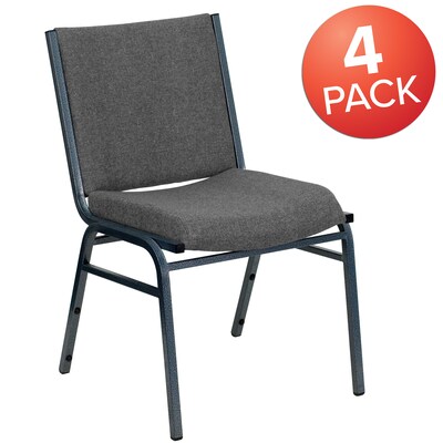 Flash Furniture HERCULES Series Fabric Heavy Duty Stack Chair, Gray, 4 Pack (4XU60153GY)