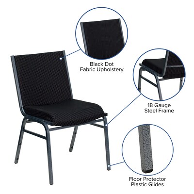 Flash Furniture HERCULES Series Fabric Stack Chair, Black Dot (XU60153BK)