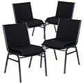 Flash Furniture HERCULES Series Fabric Heavy Duty Stack Chair, Black Dot, 4 Pack (4XU60153BK)